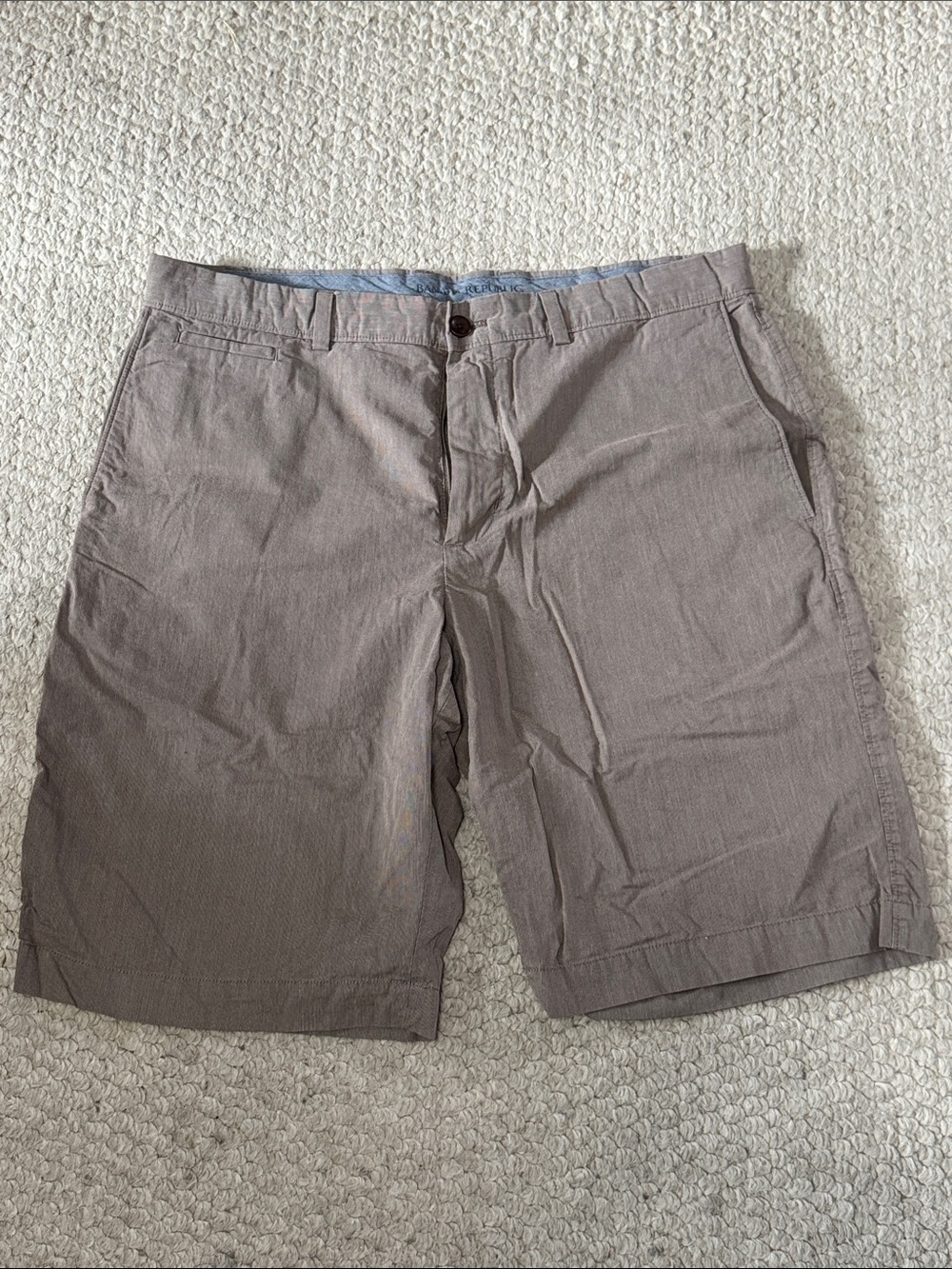Banana republic mens shorts size 35 brown stripe cotton gently used